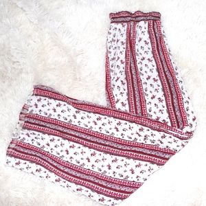 Forever 21 Floral Boho Elastic High Waisted Pant